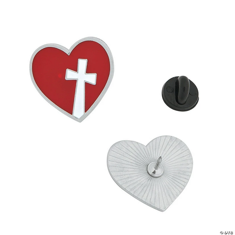 Discount ✨ Heart & Cross Enamel Pins - 36 Pc. ⌛ 4 Discount ✨ Heart & Cross Enamel Pins - 36 Pc. ⌛ - Image 2
