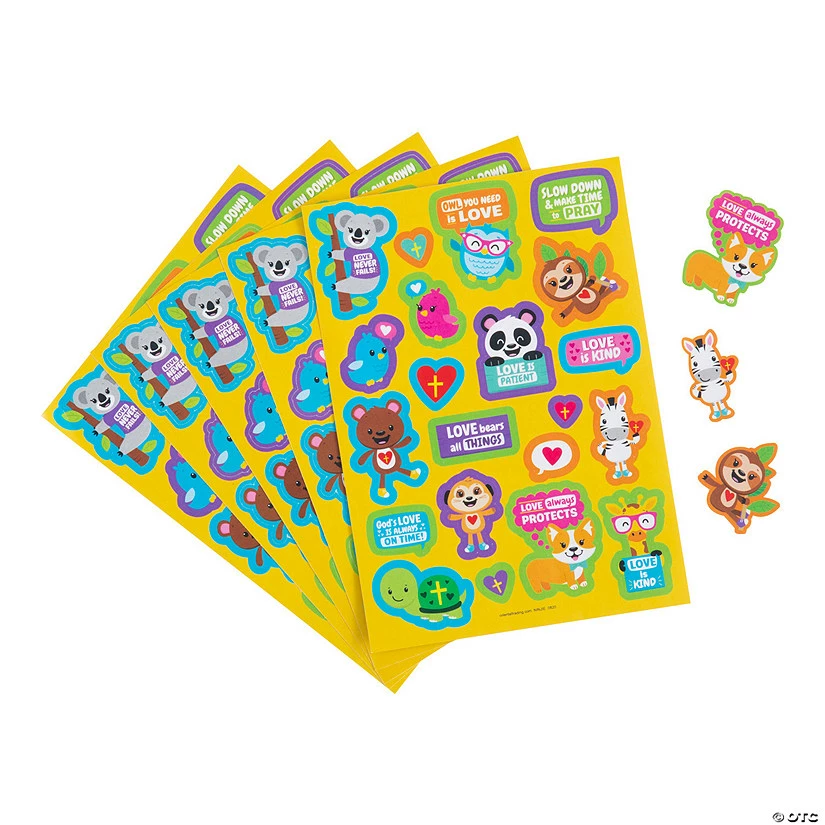 Buy 🎁 Religious Animal Valentine’s Day Sticker Sheets - 24 Pc. 🎁 4 Buy 🎁 Religious Animal Valentine’s Day Sticker Sheets - 24 Pc. 🎁 - Image 2