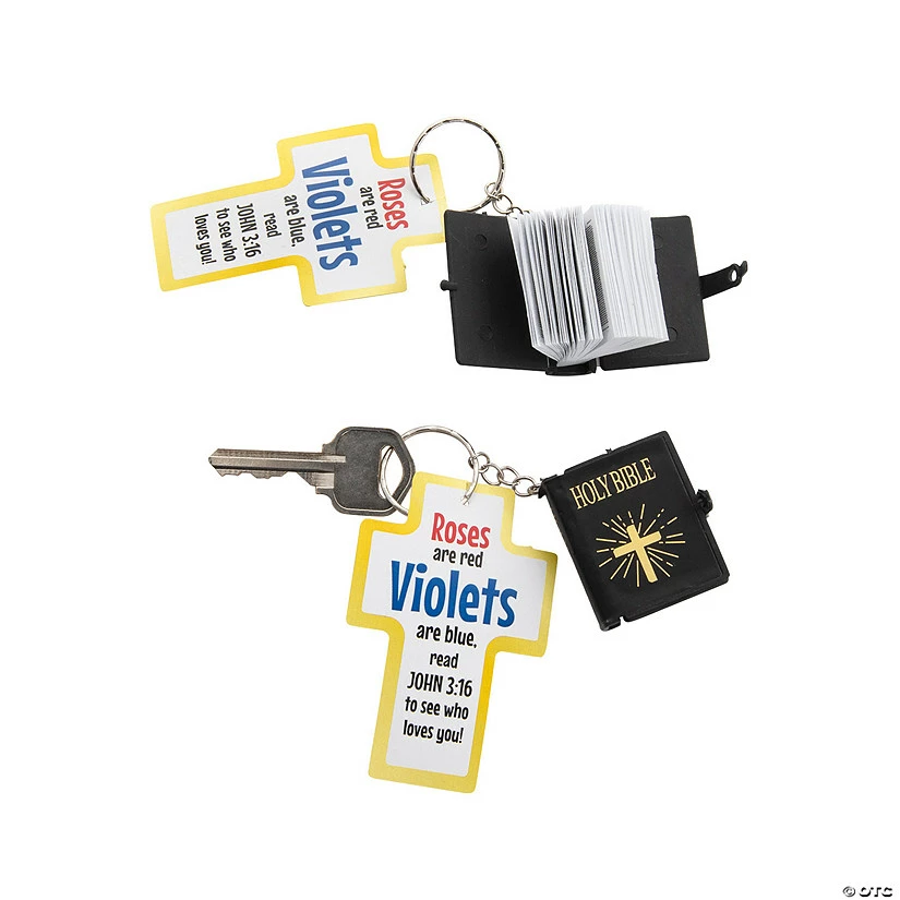 Outlet π John 3:16 Valentine Exchange with Bible Keychains - 12 Pc. π 4 Outlet π John 3:16 Valentine Exchange with Bible Keychains - 12 Pc. π - Image 2
