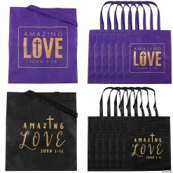 Best Sale 💯 15" x 17" Large Amazing Love Nonwoven Tote Bags - 12 Pc. 😉