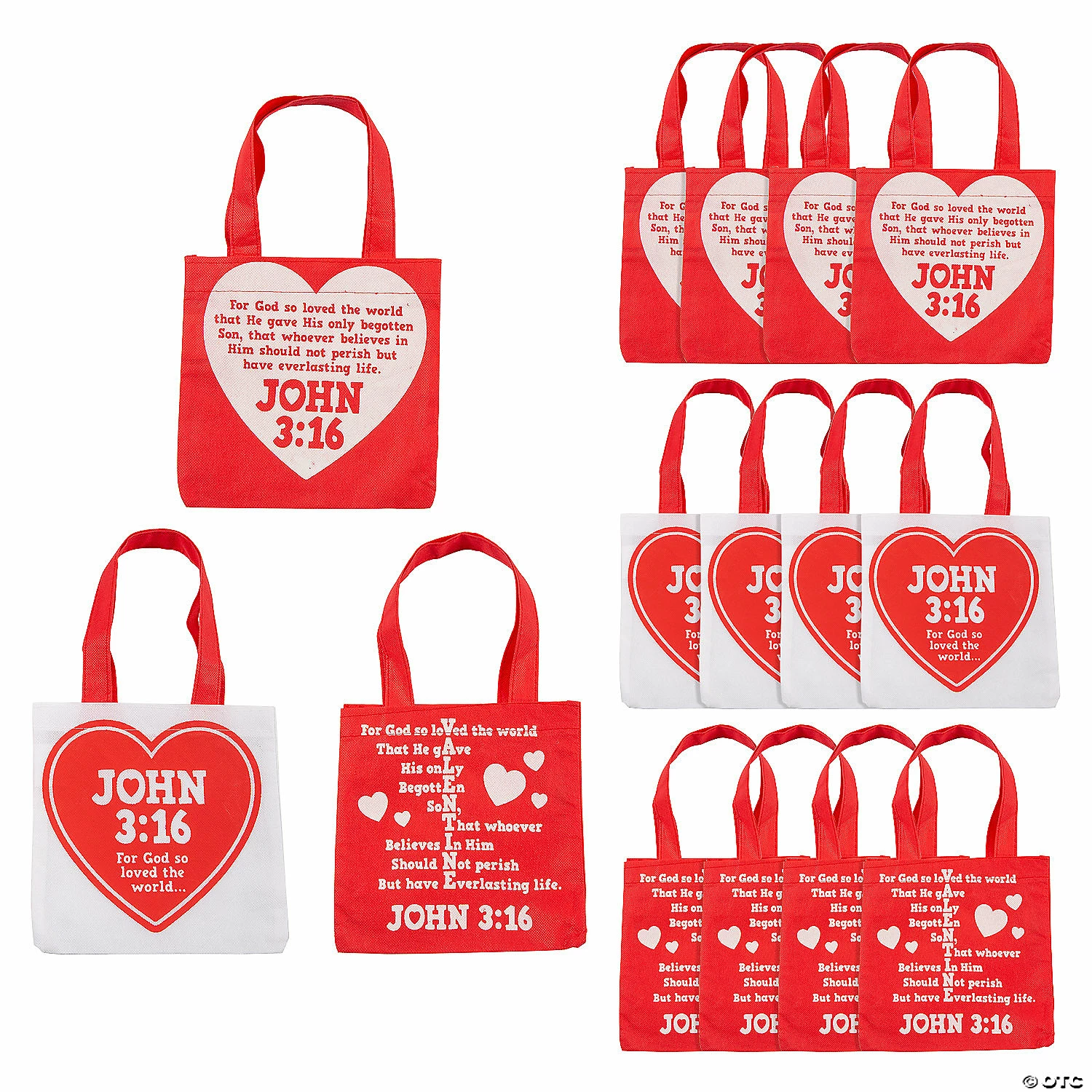 Flash Sale 🔥 8" x 8" Mini John 3:16 Valentine’s Day Nonwoven Tote Bags - 12 Pc. ⌛ 3 Flash Sale 🔥 8" x 8" Mini John 3:16 Valentine’s Day Nonwoven Tote Bags - 12 Pc. ⌛