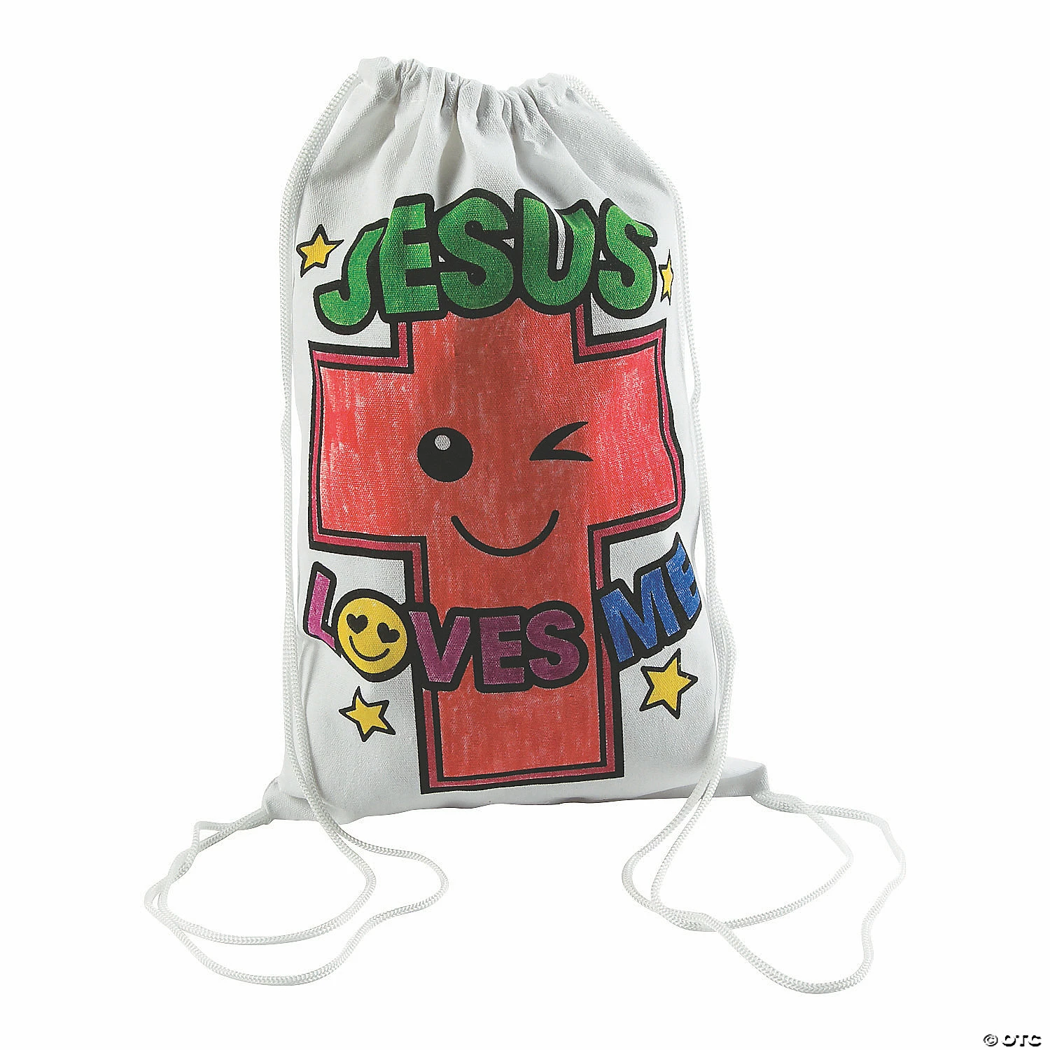 Best Sale 🎉 Color Your Own Medium Jesus Loves Me Drawstring Bags - 12 Pc. 😀 4 Best Sale 🎉 Color Your Own Medium Jesus Loves Me Drawstring Bags - 12 Pc. 😀 - Image 2