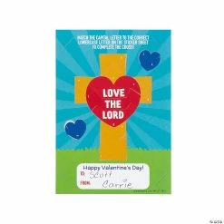 Flash Sale 🌟 Cross Mosaic Mini Sticker Scene Valentine Cards - 24 Pc. 🌟