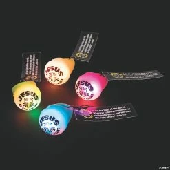 New 🧨 Flashing Jesus is the Light Rings with Card for 12 😍