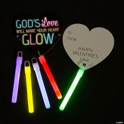 Wholesale ✨ Glow Sticks Valentine Exchanges with Religious Card for 12 🧨