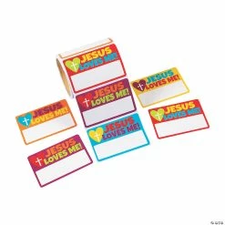 oriental trading shop 29 Brand new 🛒 Jesus Loves Me Name Tags 🔔
