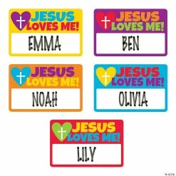 Brand new ๐ Jesus Loves Me Name Tags ๐ 7 Brand new ๐ Jesus Loves Me Name Tags ๐ -oriental trading shop jesus loves me name tags13820391 a02