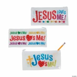 oriental trading shop 41 Hot Sale ⭐ Jesus Loves Me Pencil Cases - 12 Pc. 💯