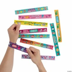 Cheap 🎁 Religious Valentine Slap Bracelet Assortment - 50 Pc. 🛒